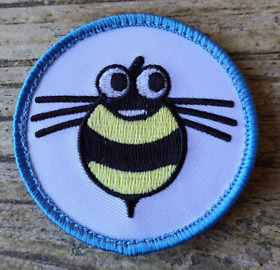 Hudson Bee patch - 2.5"x2.5" circular with Hook & Loop backing nes snes 8 bit