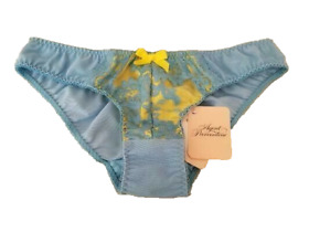 AGENT PROVOCATEUR SELENA BRIEF PANTY BLUE/YELLOW AP SIZE 1 US SIZE 2 NWT