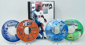Sega Saturn Sports Bundle - 5 Games - FIFA, All Star Hockey, 3D Baseball & More