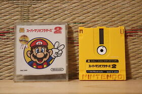 Super Mario Bros 2 Brothers w/case card Nintendo Famicom Disk FCD VG!