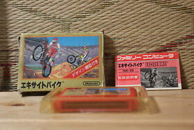 Excite Bike w/box manual Japan Nintendo Famicom FC NES Very Good Condition!