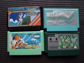 Golf Club Birdy Rush Namco Classic MAH-JONG Nintendo Famicom Lot of 4 Table game