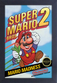 SUPER MARIO BROS 2 VIDEO GAME 12x18 FRAMED GELCOAT POSTER NINTENDO CLASSIC NES!!