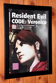 Resident Evil Code Veronica PS2 Dreamcast Gamecube Promo Poster / Ad Page Framed