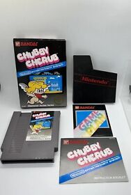 Chubby Cherub Nintendo NES Complete CIB Hangtab Intact Rare Early Bandai Poster
