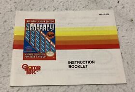 1989 NES Nintendo Jeopardy Junior Edition Booklet Manual FC