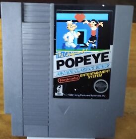 Cartucho de 5 tornillos Nintendo Popeye NES y manual de etiqueta negra EXCELENTE estado