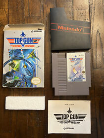 Top Gun The Second Mission Nintendo NES Complete CIB Box Manual Tested VG W/case