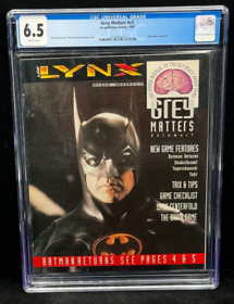 Atari Lynx Grey Matters #V3 1992 Video Game Magazine Batman Cover CGC 6.5 White