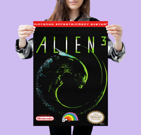 Alien 3 Classic Poster Video Game NES SNES N64 Super Nintendo Wall Art A4