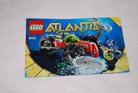 LEGO Atlantis Seabed Scavanger 8059 Manual Only GUC No Bricks 