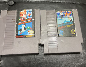 Pro Wrestling - Nintendo NES Game and Mario Bros duck hunt NES lot of 2