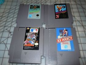 Nintendo NES  Baseball, Rad Racer, Ice Hockey ExciteBike, Lot Bundle