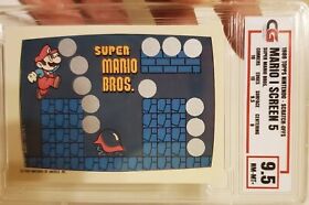 1989 TOPPS Nintendo #5 Super Mario Bros Scratch Screen 5 CG 9.5 vtg Nes card