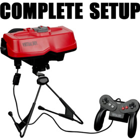 Nintendo VIRTUAL BOY Console System (Headset,Controller,Stand+Eyeshade) *WORKS!*