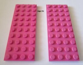LEGO 3030 x2 Plate 4x10 Dark Pink Rose Plate Belville 5827 7578 5877 MOC B1