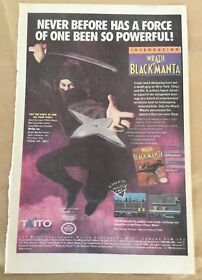 Wrath of the Black Manta 1990 print ad vintge retro art 90s video game ninja NES
