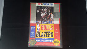 BULLS VS TRAIL BLAZERS game Sega genesis 32x 1993 system nba basketball playoffs