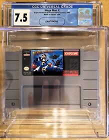 1994 SNES Super Nintendo Mega Man X 10 LOOSE Cartridge CGC 7.5 VGA WATA Rare