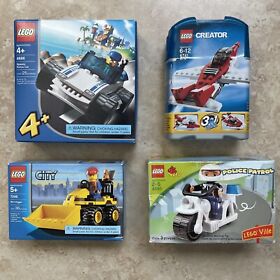 LEGO 4680 Police Motorcycle 7246 Mini Digger 4666 Speedy Car 6741 Mini Jet LOT