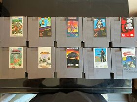 Nintendo NES Games Lot Of 10 Guerilla War, Maniac Mansion, Gun Smoke, Mad Max