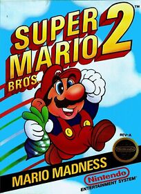 Original Super Mario Bros 2 Nintendo NES Video Game Cover Reprint Poster 12x16