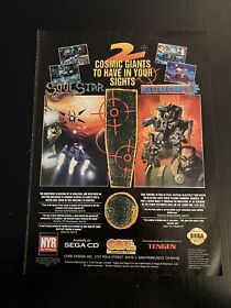 Soul Star Battlecorps Video Game SEGA CD Promo Magazine Print Ad!