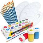 Tritart Acrylfarben Set für Kinder und Erwachsene mit 12 Pinsel und 2 Mischpalet