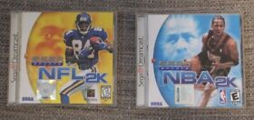 NFL 2K & NBA 2K Sega Dreamcast 1999 Lot of 2 video games Pre owned Untested