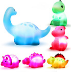Dinosaur Bath Toys Light-Up Cibolar 6 Packs Floating Bath Toys Set for Baby Kids