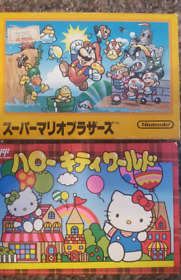 2 complete famicom games Hello kitty and super mario bros with box and instructi