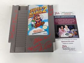 Charles Martinet SIGNED Super Mario Bros 2 NES Nintendo Game Cartridge! JSA COA