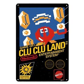 Clu Clu Land Nintendo Nes Retro Video Game Metal Poster Tin Sign 20*30cm
