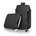 High Quality Leather Slide In Pull Tab Case Cover & Stylus Fits Various Phones