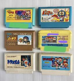 Nintendo Famicom FC NES Game software Lot 6 Ninja Hattori-kun Doraemon Perman