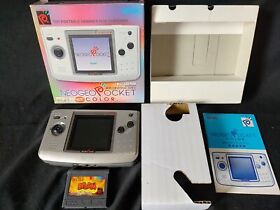 SNK NEOGEO POCKET Color NGPC PLATINUM SILVER Console Boxed NEO GEO set-g0513-