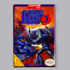 MEGA MAN 3 - 2" x 3" FRIDGE MAGNET (nintendo nes game box art two 2 4 5 6 1990