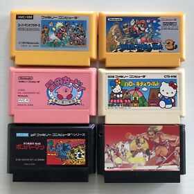 Super Mario Bros. Kiirby Bomberman set of 6 Nintendo Famicom FC NES from Japan