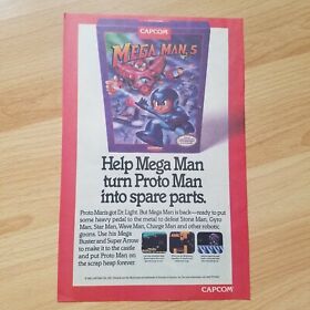 Mega Man 5 Capcom NES Video Game Advert Nintendo 1992 Print Ad 