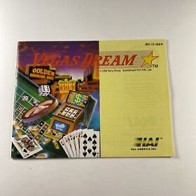 Vegas Dream - Manual ONLY / Instruction Booklet - Nintendo NES
