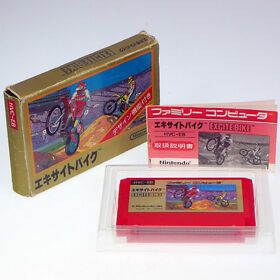 EXCITE BIKE Famicom Nintendo FC Japan Import Complete RARE look somewhat used !