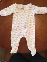 3-6 Month GERBER White Footie Sleeper With Flowers