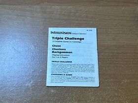Intellivision BRAND NEW Manual : Triple Challenge