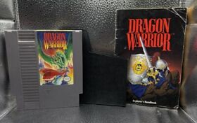 Dragon Warrior (Nintendo NES, 1989) Cartridge, Dust Cover, & Explorers Handbook