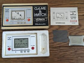 NINTENDO GAME AND & WATCH Vermin BOX & Manual Booklet 1980 JAPAN Match Serial #