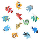 12pcs Fish Figure Toys Rubber Fish Toy Plastic Sea Creature Figurines Decor