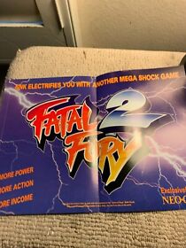 2 PAGE 11-8 1/4” Fatal Fury 2  Art of Fighting Neo Geo ARCADE VIDEO GAME FLYER