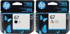 HP #67 Combo Ink Cartridges 67 Black & Color NEW GENUINE 3YP29AN