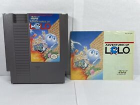Adventures of Lolo (Nintendo NES, 1989) With Manual AUTHENTIC TESTED!
