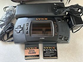 Atari Lynx II Console +Bag 2 Games Adapter Battery Pack Tested Working NICE!